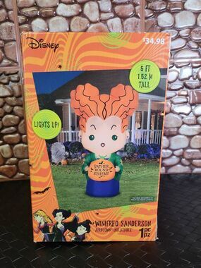 Disney Hocus Pocus Winifred Sanderson Sisters 5' Inflatable Halloween New B12